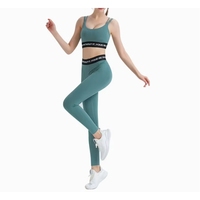 Nouvel arrivage personnalisé : Ensemble de yoga pour femme avec soutien-gorge dos nu, short taille haute transparent effet push-up et patchwork imprimé lettres