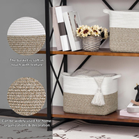 Panier de rangement en corde de coton tressée écologique pour chambre à coucher, paniers à linge, grands paniers à vêtements avec poignées durables – Vente chaude
