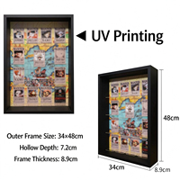 Vitrine murale pour collection de blind boxes avec éclairage LED intégré, design style cadre photo en MDF écologique