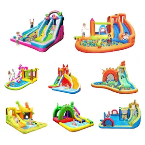 NBINFLATABLE Maison rebondissante extérieure <span class=keywords><strong>Trampoline</strong></span> Château Toboggan Maison gonflable avec <span class=keywords><strong>piscine</strong></span> pour enfants - Product Image 1