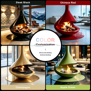 Factory Design Custom <strong>Black</strong> High-Temperature Resistant <strong>Paint</strong> Carbon Steel Wood-burning <strong>Fireplace</strong> - Product Image 6
