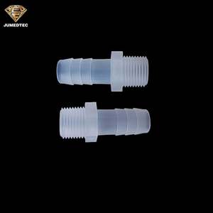 Grado alimenticio PP 3/8 "NPT macho roscado a 1/2" ID manguera conector de lengüeta rosca recta tubo de púas accesorio roscado de plástico - Product Image 1