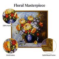 Peinture sur toile florale de nature morte 100 % peinte à la main sur mesure, art mural floral exquis pour la décoration intérieure