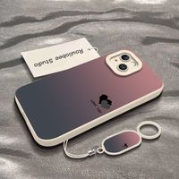 Coque de téléphone en TPU à dégradé de couleurs, antichoc, avec anneau et cordon de suspension, compatible avec iPhone 17 Pro Max/16/15/14/13/12/11/X