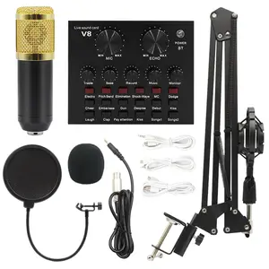 Bm800 microfono a condensatore professionale per Studio di registrazione Usb con scheda audio V8 per Karaoke Gaming Podcast Live Streaming