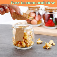 Pot en verre pour yaourt 100ml 200ml 300ml, pot en verre rond transparent pour pudding et dessert avec bouchon en liège, pot de conservation alimentaire, vente en gros