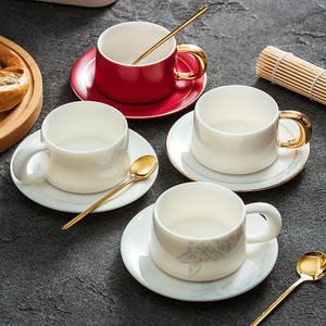 Ensemble <span class=keywords><strong>de</strong></span> tasse à café en céramique élégante tasse à café tasse à café en porcelaine Latte Cappuccino <span class=keywords><strong>vaisselle</strong></span> pour usage commercial à la maison café club - Product Image 3