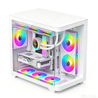 Vente en gros d'usine, châssis PC ATX ITX, châssis de console de jeu, châssis de bureau avec verre trempé, châssis d'ordinateur BTX