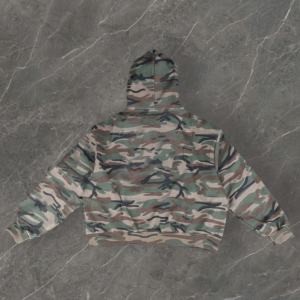 Sudadera con Capucha de Algodón con Estampado de Camuflaje Personalizado, Corte Cuadrado, para Hombre, con Cierre de Cremallera, para Otoño e Invierno - Product Image 5