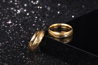 Mode 18k Plaqué Or Hypoallergénique Non Ternir Étanche En Acier Inoxydable 316L Couple Bague Bijoux