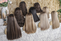 Perruque en dentelle invisible HD avec cheveux humains vierges européens longs, blonds avec racines brun clair, pour femmes blanches
