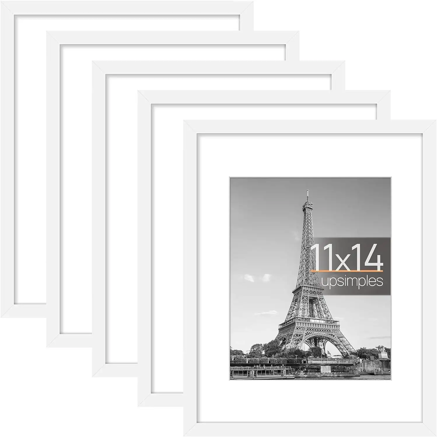 Winfeier Factory 5 Pack Black Photo Frames 8.5x11 Picture Frame for Wall and Tabletop