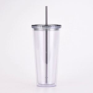 Gobelets en plastique réutilisables sans BPA de 24 oz et 32 oz avec couvercle transparent et paille pour boire directement - Product Image 2