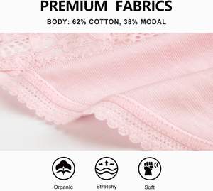 Lot de 5 tangas sexy sans couture pour femmes, sous-vêtements en dentelle respirants et confortables, coupe laser douce - Product Image 5