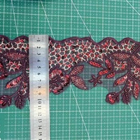 Nouvelle garniture en maille brodée de perles et de sequins, richement ornée, pour robes de mariée, robes de soirée et projets DIY faits main