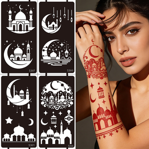 Stencil per Tatuaggi Traforati per Body Painting, Henna Dipinta a Mano, Festival Mediorientale, Stencil per Tatuaggi Spray - Product Image 5