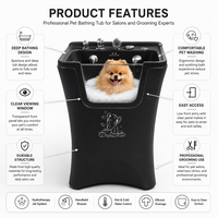 Station de lavage ergonomique surélevée en acrylique pour animaux de compagnie, à sortie rapide et anti-fatigue