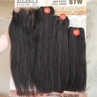 KEMY HAIR-Paquet de cheveux naturels vietnamiens pour femmes, couleur naturelle, double tirage, 4x4, avec lace closure