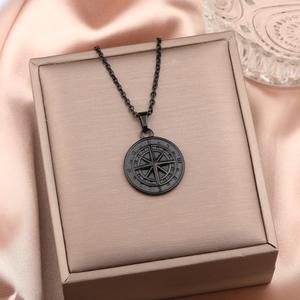 Best-seller Hommes Voyage Voile Pendentif Collier Double Couche Chaîne Hip-Hop Style Populaire Boussole Conception Mode Transfrontalière - Product Image 4