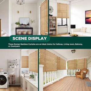 ستائر رومانية من الخيزران سهلة التركيب، ستائر دوارة للنوافذ الداخلية/الخارجية، مقاس 23 بوصة عرض × 48 بوصة ارتفاع، صنع في الصين - Product Image 6