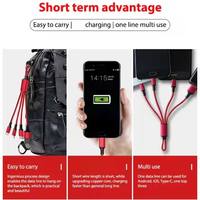Kabel USB 2.0 2.4A 18cm Custom Grosir, Pengisian Cepat, Berbahan Nilon Kepang untuk Android Tipe-C Micro USB Komputer Kamera
