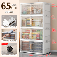 Prix d'usine Armoire de rangement personnalisée Conteneurs Boîte de rangement pliante en plastique Armoire de rangement pliante empilable
