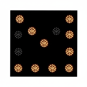 Panneau de signalisation routière monté sur attelage 69x69cm 5mm avec lumières LED jaunes pour camion Ileritraffic - Product Image 2
