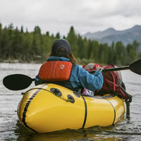 Accepter personnalisé PVC léger une personne gonflable Packraft Frontier Packraft avec pagaie