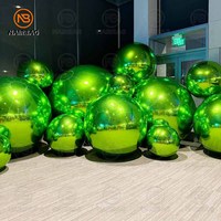 Boule miroir verte brillante gonflable, sphère réfléchissante pour fêtes, mariages, événements, décoration, grande boule brillante gonflable, ballons miroir gonflables