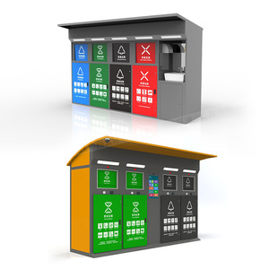 Contenedor de Basura Inteligente para Exteriores, Estación de Reciclaje de Cuatro Clasificaciones con Sensor de Inducción, Diseño Moderno de Plástico - Product Image 3
