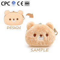 Produsen Dompet Koin Plush Kustom Pabrik OEM Dompet Koin Plush Personalisasi dengan Bordir, Cetak, dan Resleting