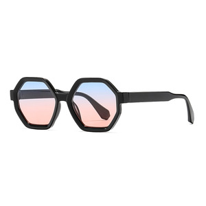 Nouvelles lunettes de soleil PC transfrontalières, monture polygonale noire, unisexe, protection UV400, verres dégradés, type 3, pare-soleil - Product Image 5