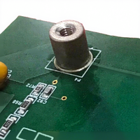 Entretoises à sertir en acier Sinhoo pour SMT, filetage M3, fixation rapide sur circuit imprimé, connecteurs de montage en surface, fixations compatibles SMD, zinguées, étamées