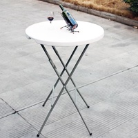 Table pliante de cocktail ronde de 80cm de bar blanc haut de gamme en plastique de 32 pouces pour événements