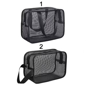 Sac de Douche Portable en Maille, Trousse de Toilette de Voyage, Organisateur de Maquillage, Sac de Rangement Portable en Maille pour la Douche - Product Image 3