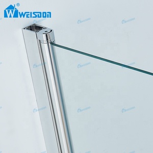 Weisdon Salle De Bains En Verre Cabine De Douche En Aluminium Écran De Douche Charnière Pivot Douche <span class=keywords><strong>Baignoire</strong></span> Porte - Product Image 5