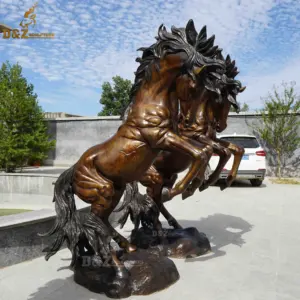 2023 decoração personalizada para casa jardim arte tamanho da vida estátua de metal ao ar livre grande de cobre de latão de bronze escultura de cavalo de bronze