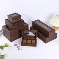 Boîte de montre en cuir en bois rétro en gros d'usine stockage de bijoux de vente chaude transfrontalière et vitrine pour montres bracelets