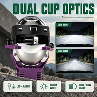 Phare de projecteur laser LED HSSH 80W 12V 6000K 8800LM IP67 en aluminium, faisceau haut et bas, pour voiture