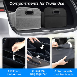 손잡이가 있는 접이식 자동차 트렁크 정리함, 튼튼한 폴리에스테르 소재, 모든 자동차, SUV, 미니밴을 위한 방수 수납 솔루션 - Product Image 4