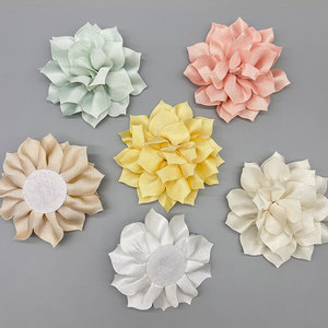 Fleur de lotus en tissu multicouche 12 cm, fournitures de bricolage pour cheveux, chaussures, sacs, vêtements et accessoires - Product Image 2