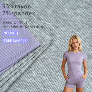 Tela Elástica Transpirable y Ecológica de Rayón Viscosa <span class=keywords><strong>Spandex</strong></span> 2x2 de 180 g/m², Ligera, Directo de Fábrica, para Niñas - Product Image 1