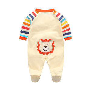 Abiti per bambini in puro <span class=keywords><strong>cotone</strong></span> Casual <span class=keywords><strong>pigiama</strong></span> neonato manica lunga tuta estiva ragazzi ragazze aria condizionata cartone animato primavera - Product Image 1