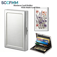 Porte-cartes de visite SCCFMM, étui en métal pour sublimation, personnalisable, portable, pour cartes bancaires, cartes d'identité, avec impression de logo photo DIY