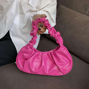 Hot selling women's fashionable handbag, pleated cloud <b>bag</b>, niche design, open new fashion handbag - Product Image 3