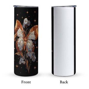 Vaso de Acero Inoxidable de 20 oz con Aislamiento al Vacío, Diseño de Mariposa con Impresión Personalizada - Product Image 2