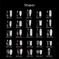 500 pièces/boîte, faux ongles naturels transparents, design écologique, couverture complète, longs, pour les doigts, 20 boîtes, ABS