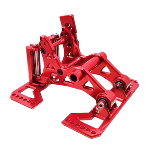 Soporte Ajustable para Motocicleta de Alta Precisión, Mecanizado CNC de 5 Ejes, Piezas de Aluminio Anodizado Rojo, Acero Inoxidable y Latón - Product Image 3
