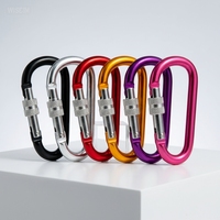 Promotion : Mousqueton en aluminium en forme de D, personnalisable avec logo gravé, mousqueton coloré en aluminium, boucle métallique pour les voyages en extérieur