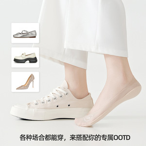 2026 Spring/Summer New Arrival: Heat-Printed Ice <b>Silk</b> Invisible <b>Socks</b> with Cotton Sole, Sweat-Absorbent and Cooling Fit, - Product Image 5